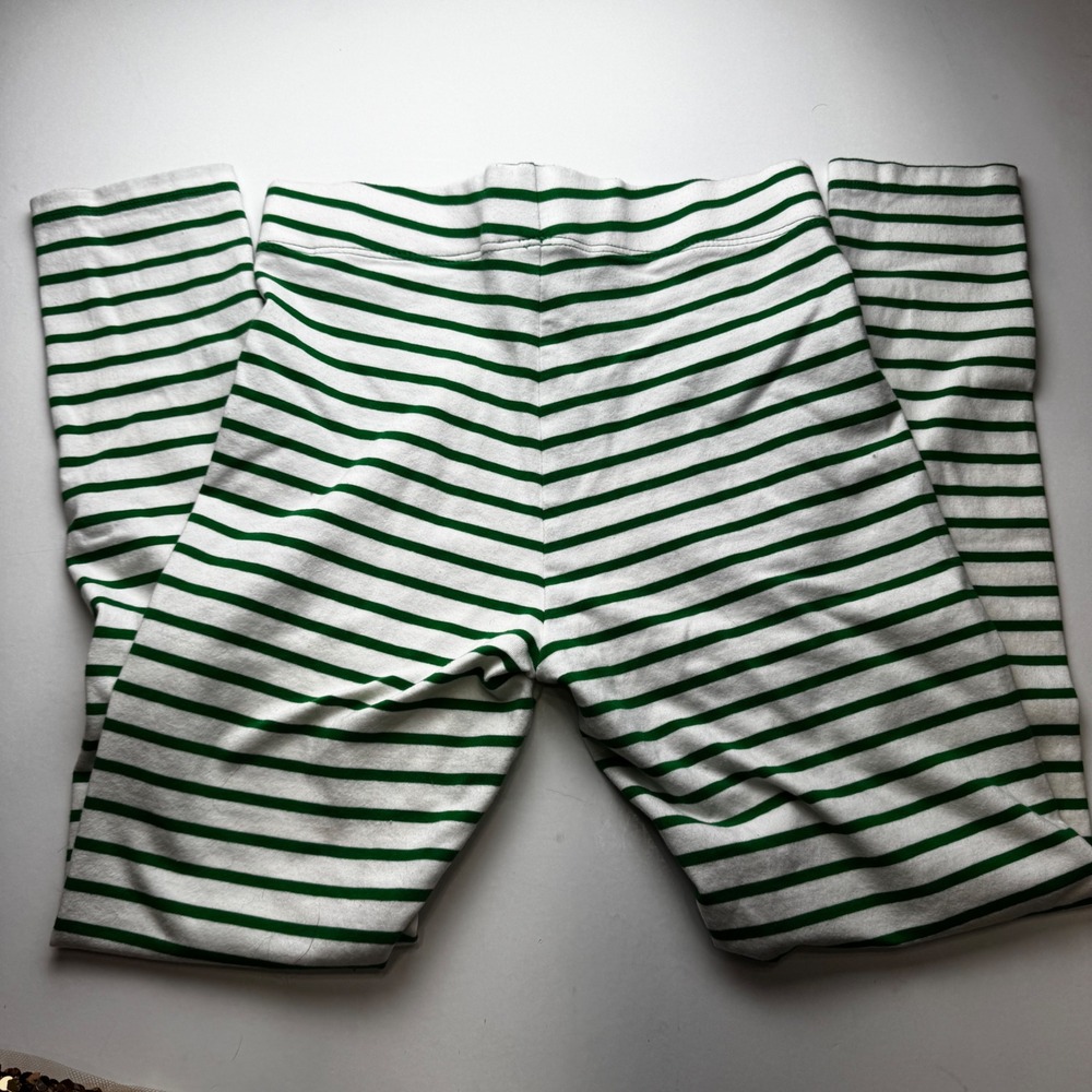 Mini Boden Girls Green White Striped Leggings Size 9-10Y 140cm Cotton Pants